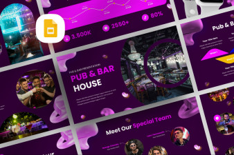 Futuristic Pub & Bar Google Slide Template
